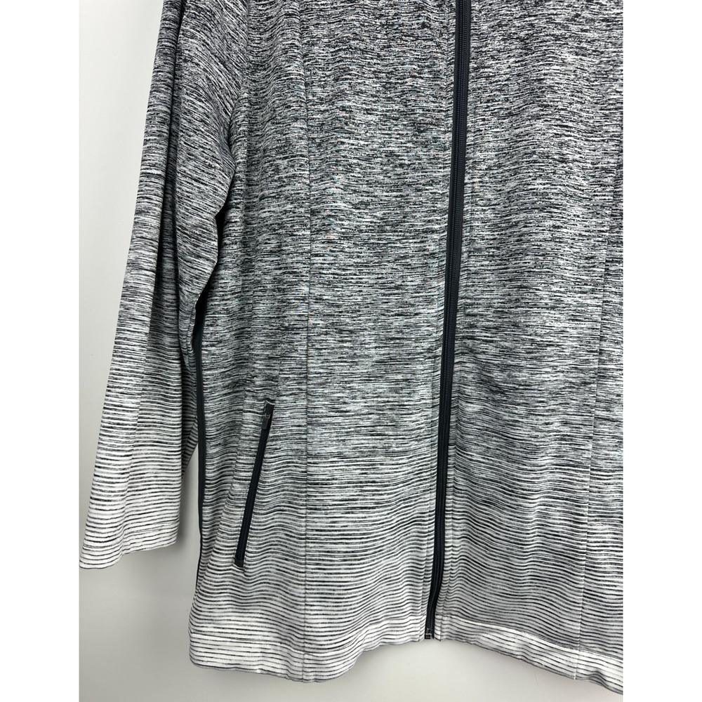 T by Talbots Ombre Black & Grey Striped Full Zip Jacket Stretch Plus Size 2X - Picture 7 of 14